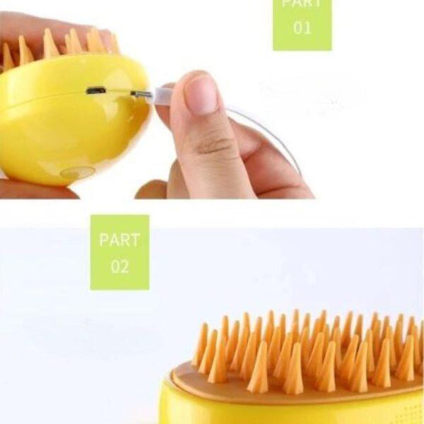 Cepillo de vapor para mascotas rosa