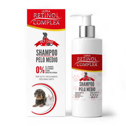 Champú de Mascotas para Pelo Medio 200 ml – Retinol Complex